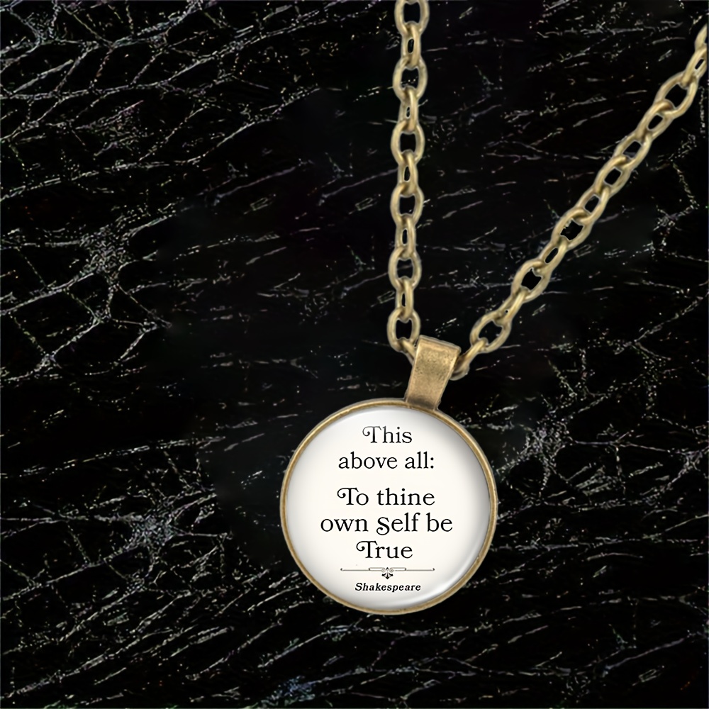 Women's Classic Chain Necklace with Shakespeare Quote Pendant